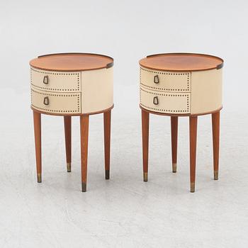 Halvdan Petterson, sängbord, ett par, Tibro möbelfabrik, 1950-tal.