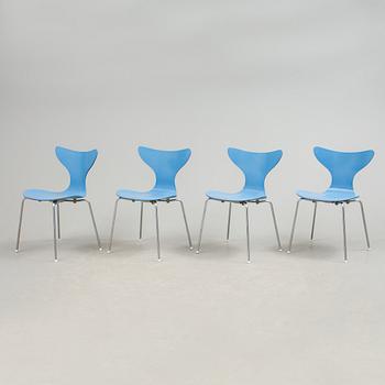 STOLAR, 4 stycken, "Liljan", Arne Jacobsen, 1970-tal.