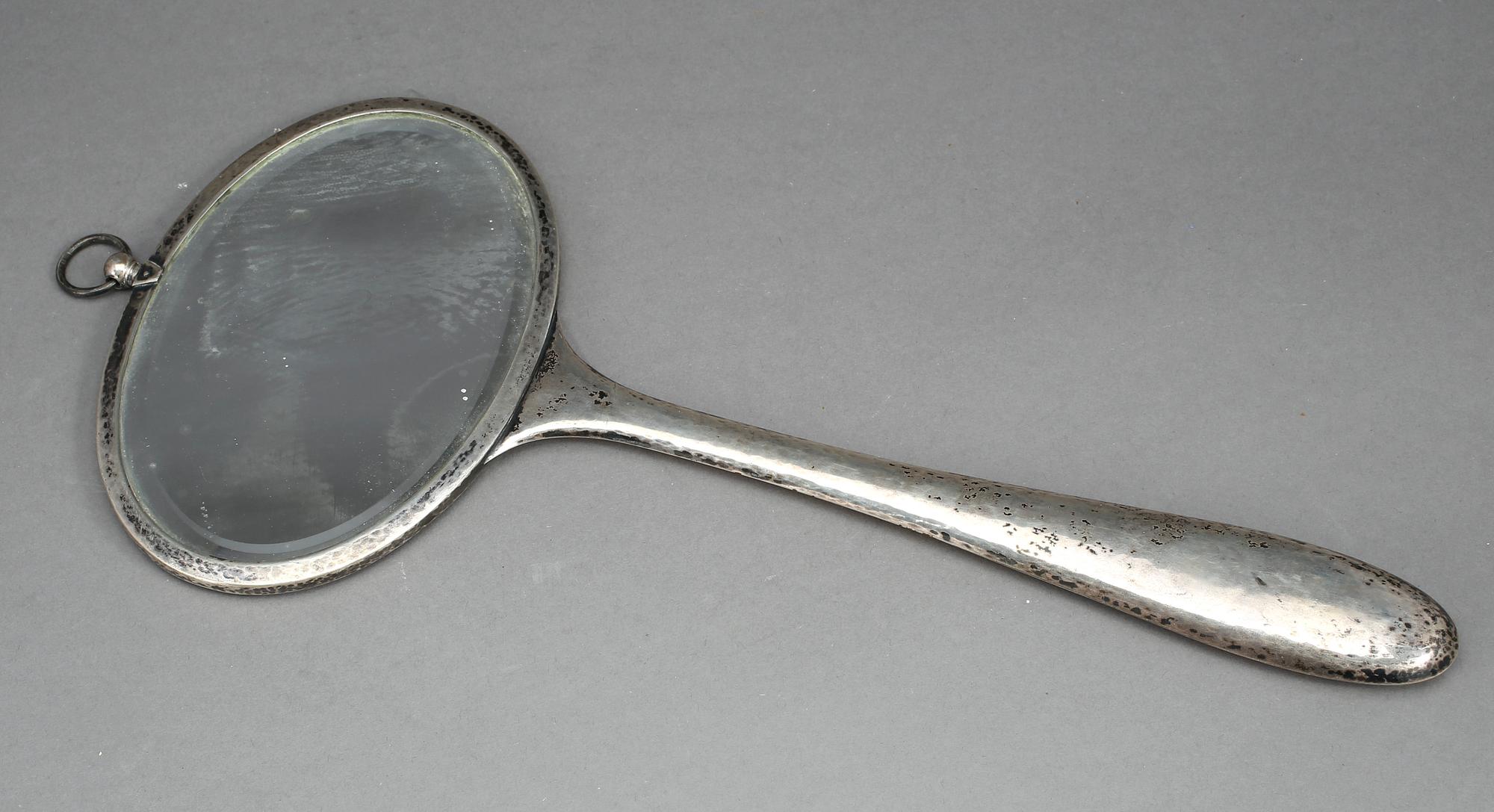 HANDSPEGEL, silver, C G Hallberg, Stockholm 1920.