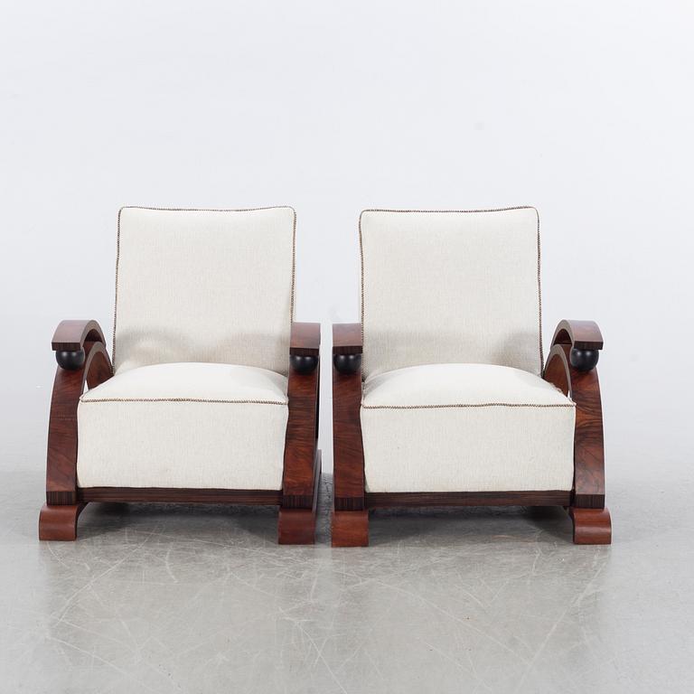 FÅTÖLJER,  1 par, art déco-stil, 1900-talets andra hälft.