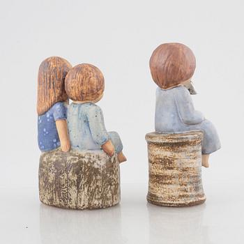 Lisa Larson, two stoneware figurines, 'Blomsterflicka' and