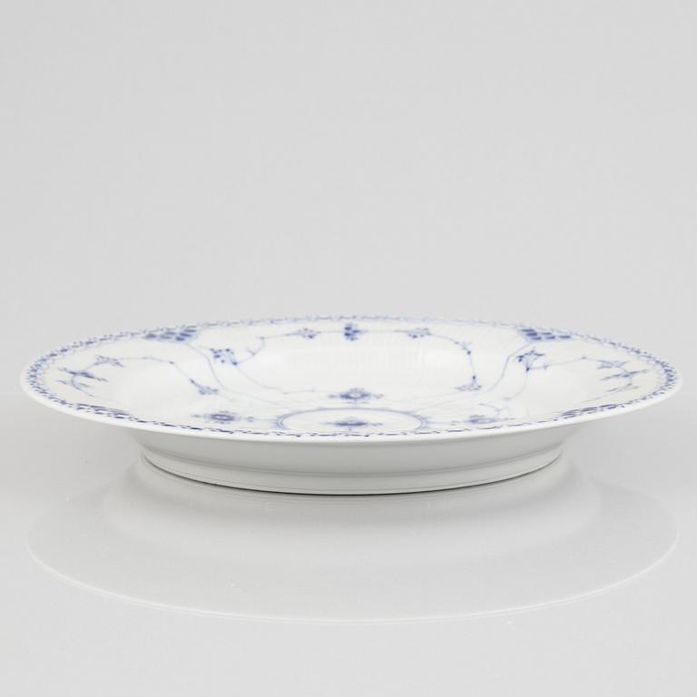 A 'Blue Fluted Half Lace' porcelain dish, Royal Copenhagen, model '538', 1893-1923.