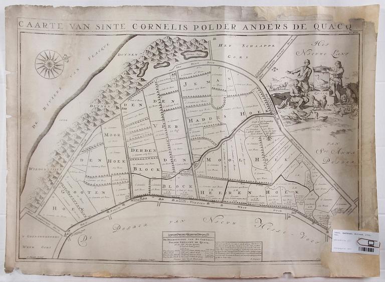 KARTBLAD, Holland, 1700-tal.