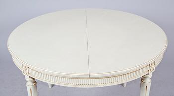 MATSALSMÖBEL, 9 del, gustaviansk stil, 1900-talets andra hälft, enligt uppgift tillverkad av Chamberts Möbelverkstad.