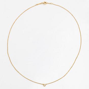 Tiffany & Co, Elsa Peretti, halsband, "Diamonds by the Yard", 18K guld med en briljantslipad diamant.
