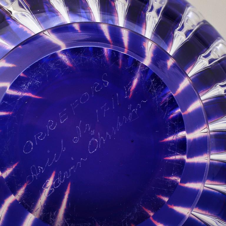 SKÅL, glas, Ariel, Edvin Öhrström, Orrefors, sign.