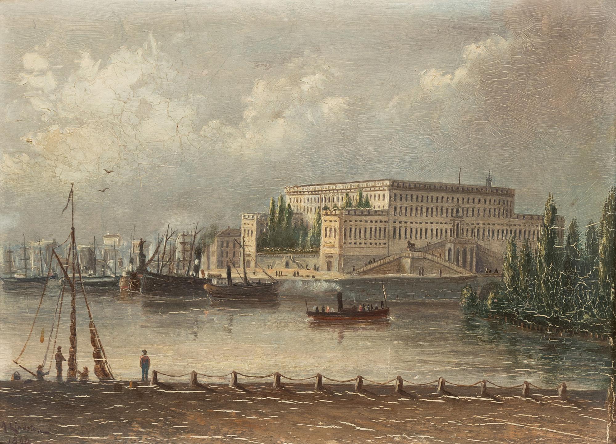 Oil on panel, signed and dated A Lindsten 1888.