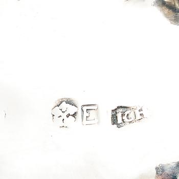 A pair of Latvian Rococo silver salt and pepper stands, marks of Johan Christian Henck (Henke), Riga 1768-80.