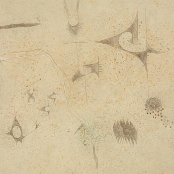 THEA EKSTRÖM, mixed media on paper laid down on panel, signed and dated 30 III 63.