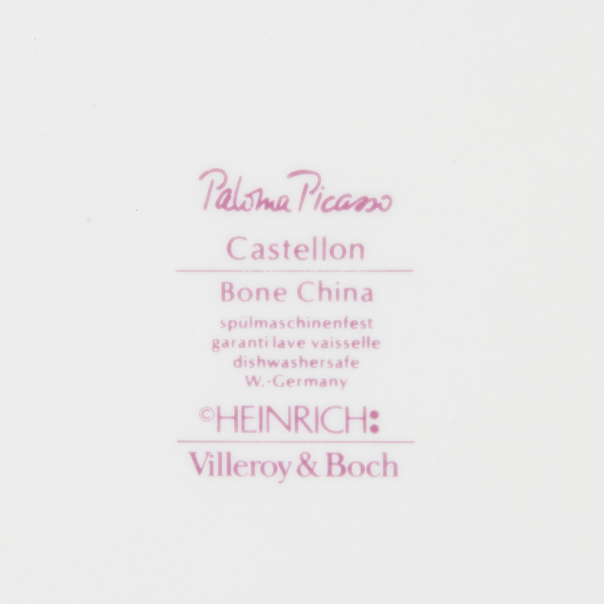 Paloma Picasso, matservis, 29 delar, benporslin, "Castellon", Heinrich/Villeroy & Boch.