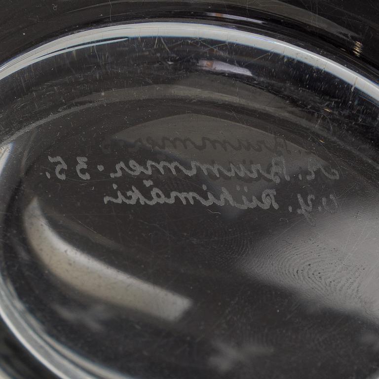 Arttu Brummer, A glass bowl signed  A. Brummer -35 Oy Riihimäki.