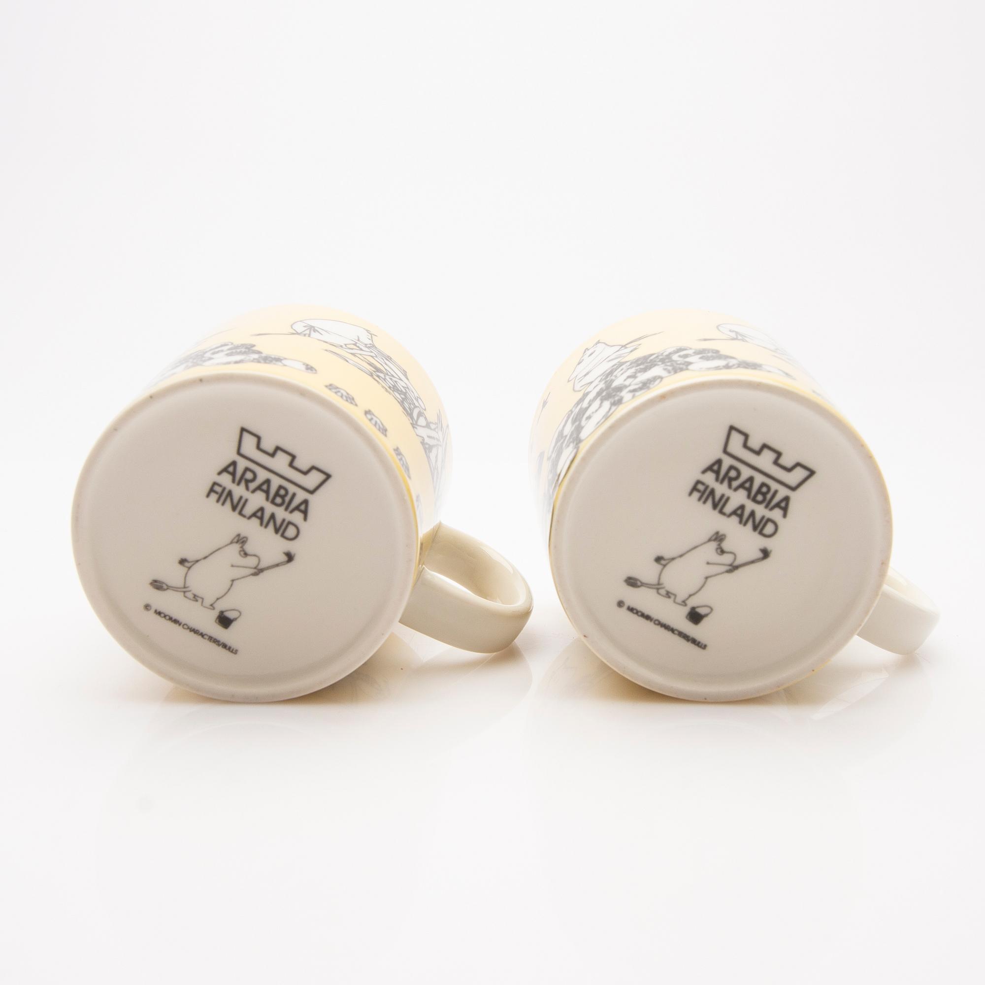 Moomin mugs, a pair, porcelain, Arabia, Finland 1990-1993.