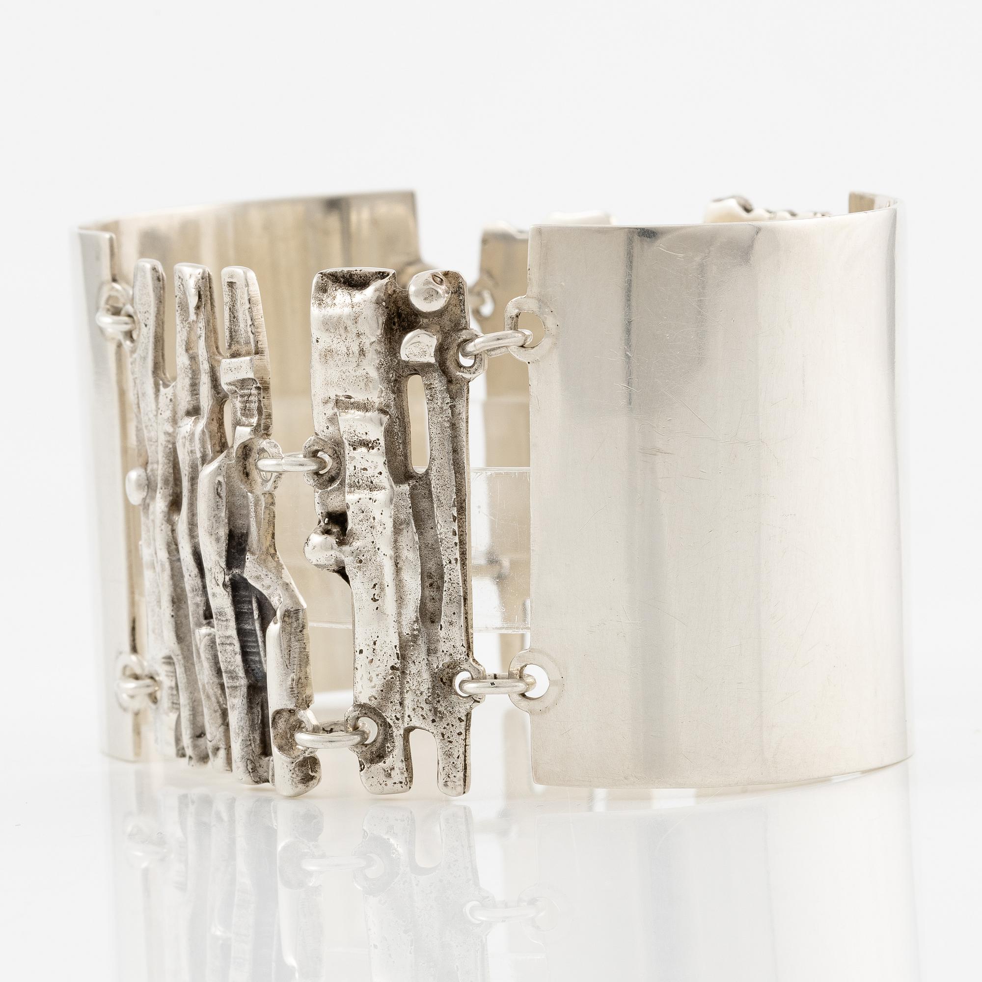 Olle Olsson for Kaplans, bracelet, silver, Stockholm 1966.