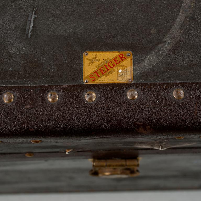 A trunk from Steiger Trunks in New York, early 20th century.