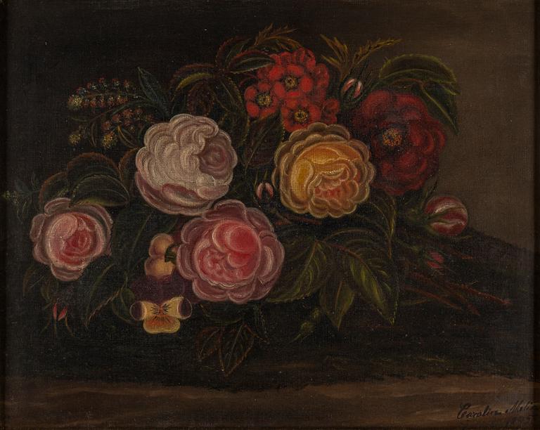Okänd konstnär, oil on canvas, signed Carolina Molin and dated 1895.