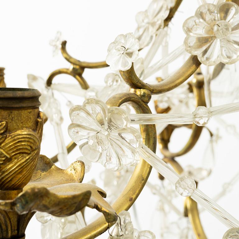 A Rococo style chandelier, circa 1900.