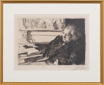 Anders Zorn, etsning, 1892, signerad.