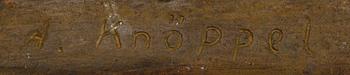 ARVID KNÖPPEL, skulptur, brons, rådjur, sign.