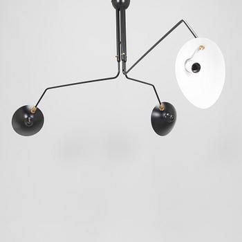 Serge Mouille, a '3 Rotating Arms' ceiling light, 2010s.