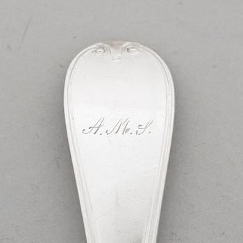 SKEDAR, 10 st, silver, "Fransk Lilja" bla Eric Söderholm, Härnösand, 1800-tal. Total vikt ca 472 g.