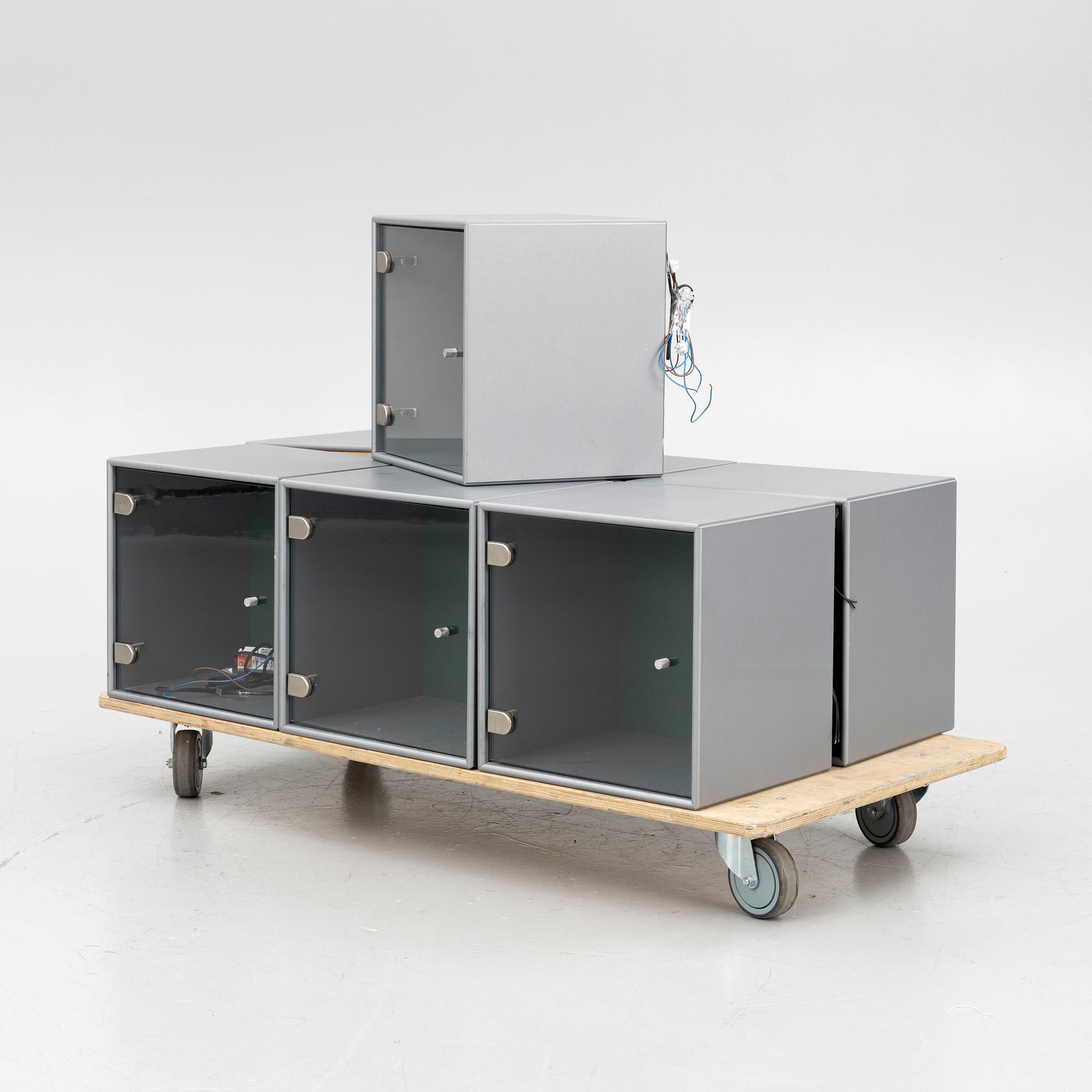 Peter J Lassen, a 7 pieces, shelving system, Montana Møbler, Denmark.