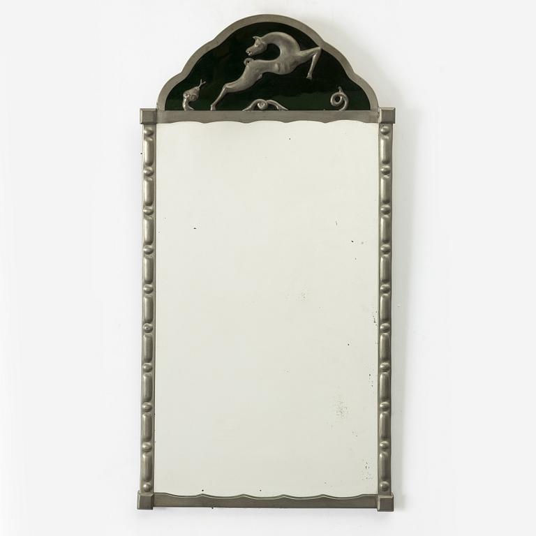 A Swedish Grace pewter mirror, 1920's/1930's.