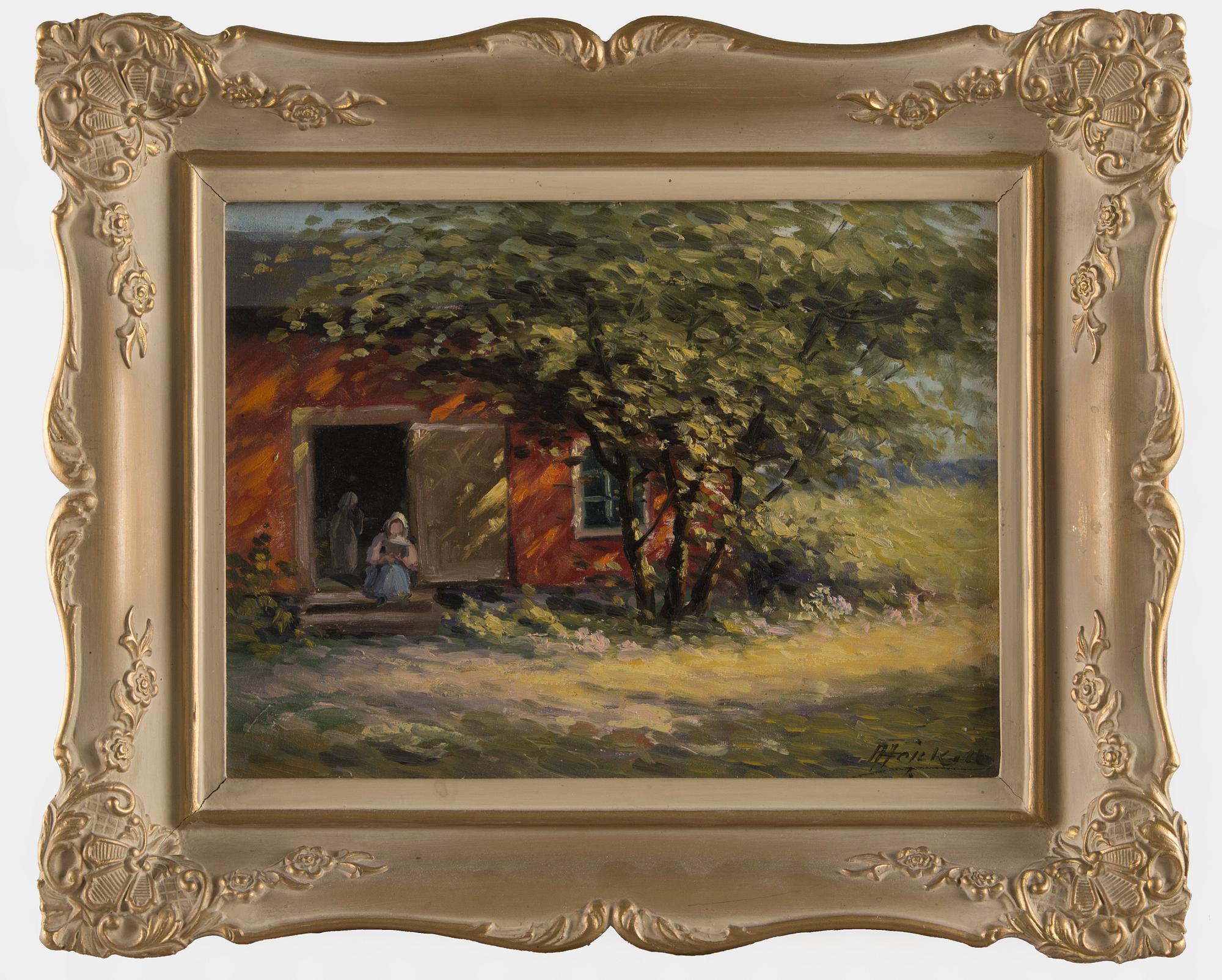 Arthur Heickell, Nainen mökin portailla.