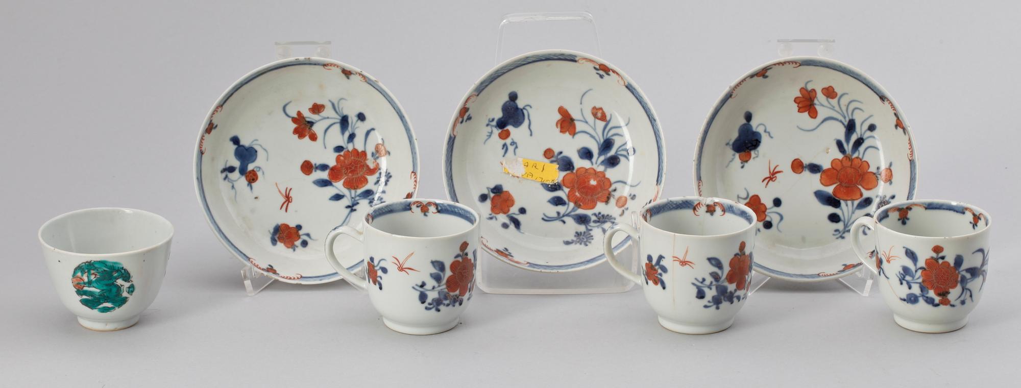 PARTI PORSLIN, 4 delar, Kina, 1700/1800-tal.