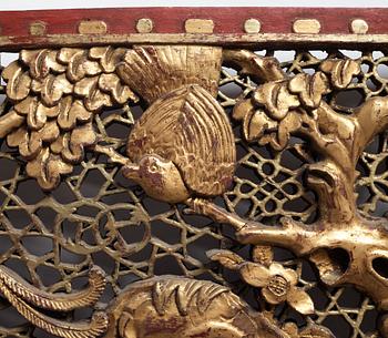 A wooden panel, Qing dynasty, 19th Century.