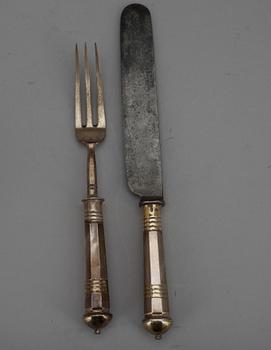 STEKBESTICK, silver samt stål, St.Petersburg, Ryssland  1873. Total vikt 272 g.