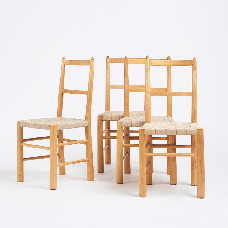 Gunnar Asplund, a set of four chairs for the Stockholm City Library, Nordiska Kompaniet ca 1928.