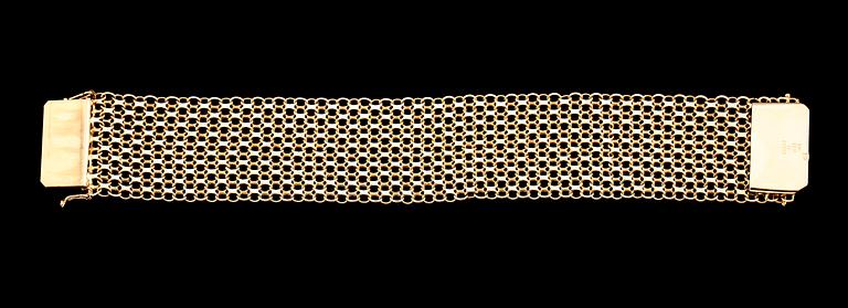 ARMBAND, 18 k guld, 1968, x-länk. Vikt ca 36 gram.