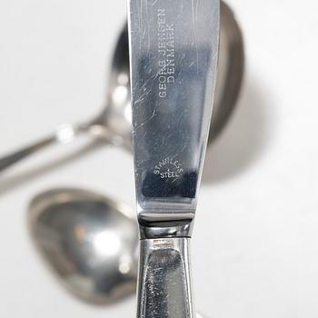 Tias Eckhoff, a 23-piece sterling silver flat ware set, 'Cypress', Georg Jensen, Denmark.