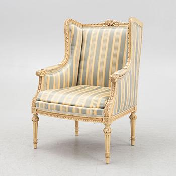 Berger chair, Louis XVI style, circa 1900.