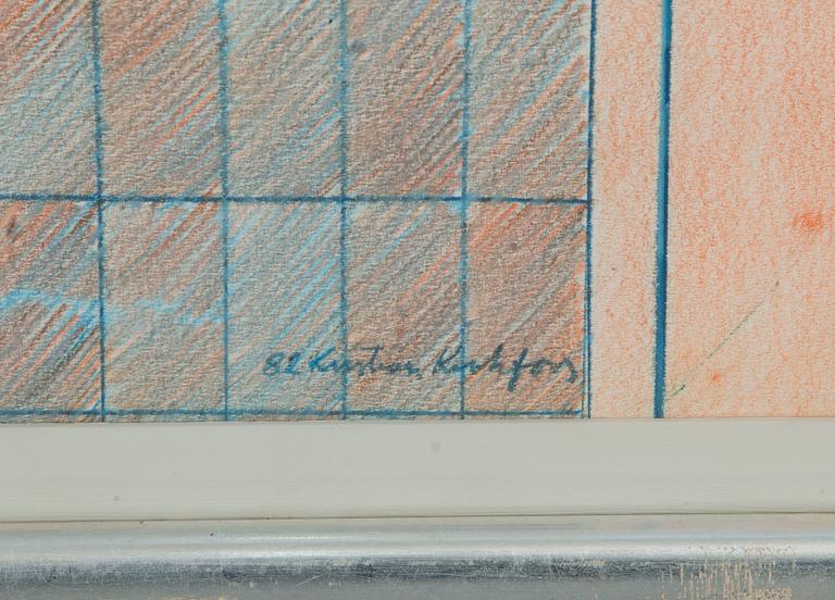 KRISTIAN KROKFORS, blandteknik på papper, signerad och daterad -82.