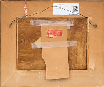 JULIUS SCHEURER. Olja på pannå, signerad.