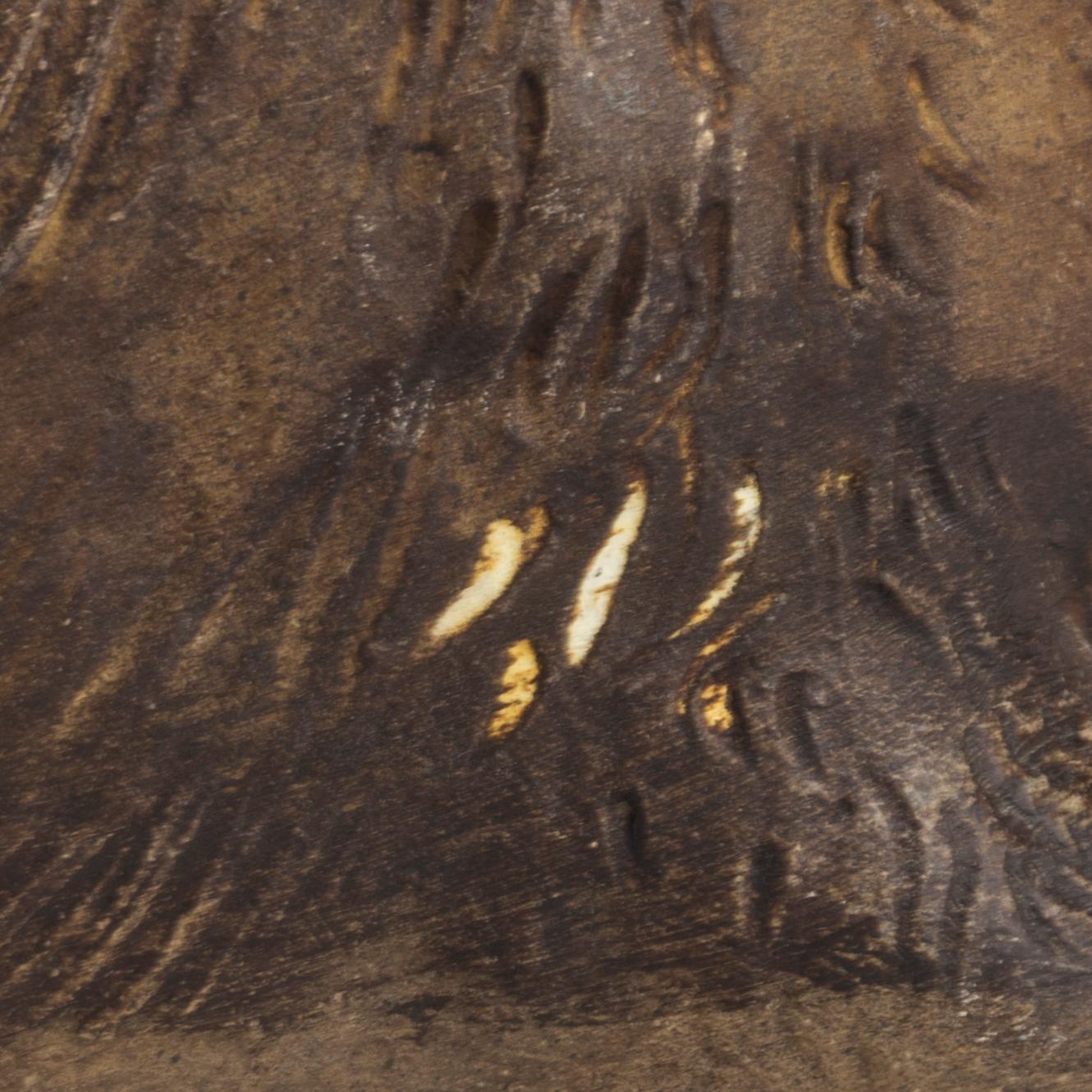 A 20th CENTURY TERRACOTTA DOG.