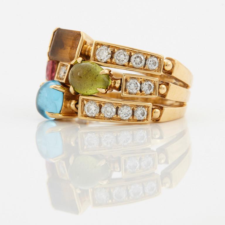 Bulgari ring "Allegra" med runda briljantslipade diamanter.