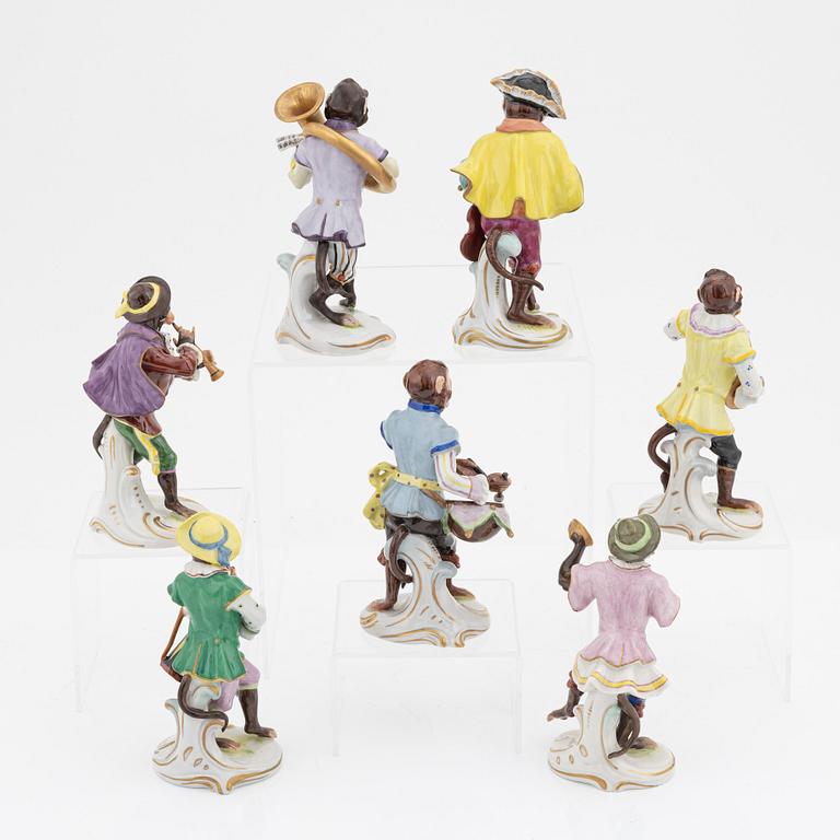 A porcelain group pf seven figurines, Rudolstadt Volkstedt, Germany, mid 20th century.