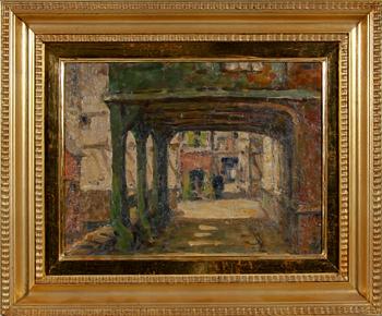 OKÄND KONSTNÄR, olja på pannå, osign.