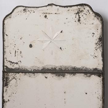 A pair of Gustavian engraved glass one-branch girandole mirrors by N. Meunier (master in Stockholm 1754-97).