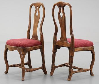 Six Swedish Rococo 18th Century chairs, by C. M. Sandberg.