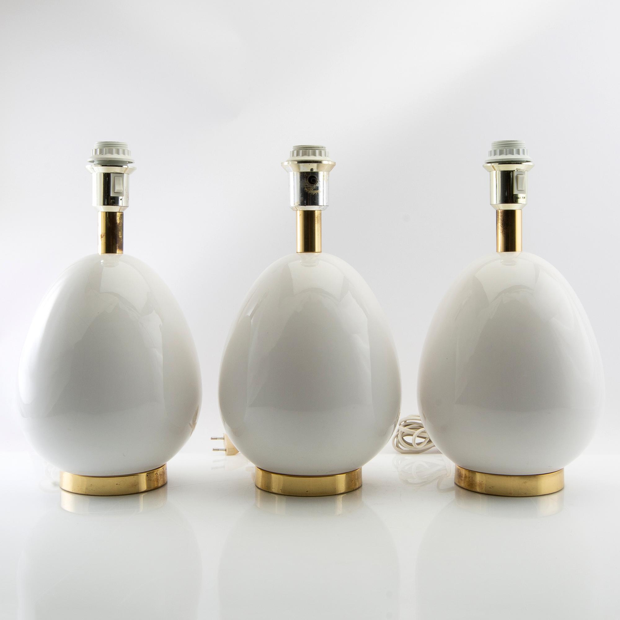 Bordslampor 3 st Bergboms sent 1900-tal.
