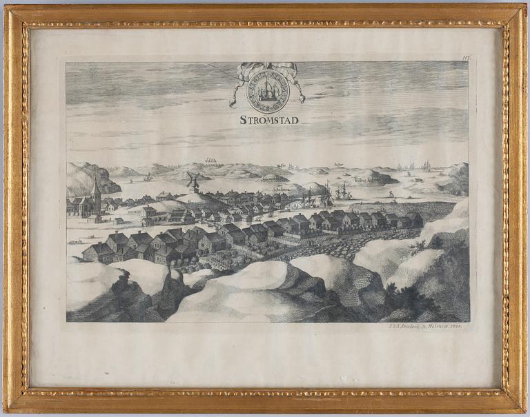 KOPPARSTICK, 2 st, bl a Johannes van den Aveelen, dat 1713.