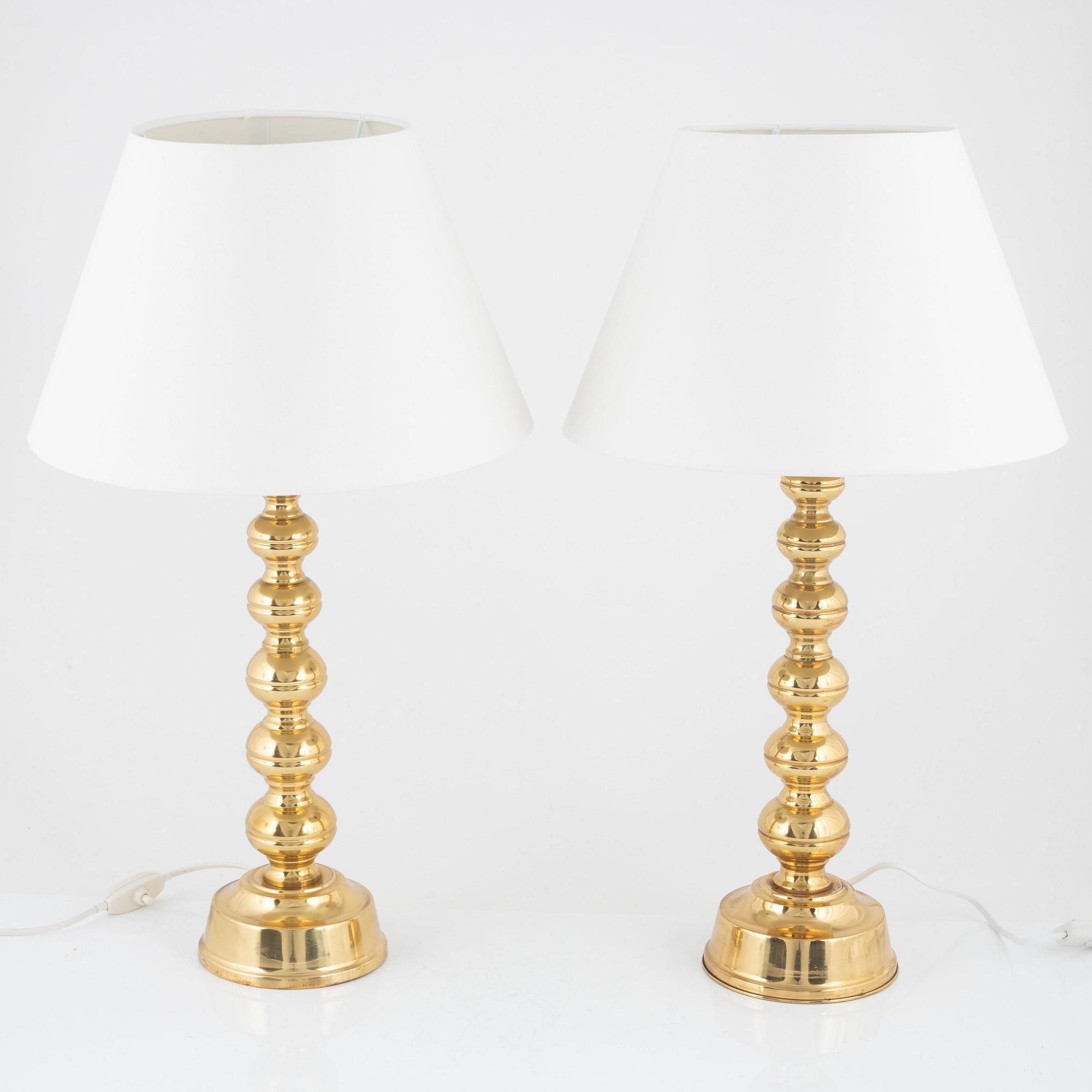 Bordslampor, ett par, nr 69, Enco, 1960-70-tal.