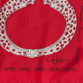 Cartier, a jacquard silk scarf.