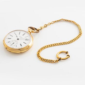 L Landgren, Stockholm, 18K gold, pocket watch, 48.5 mm.