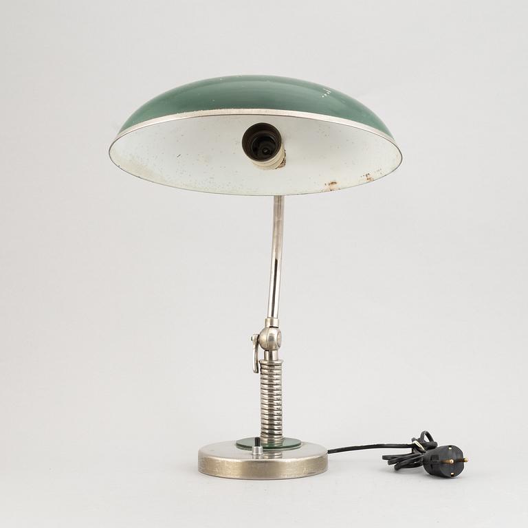 A metal table lamp from Böhlmarks, 1930s.