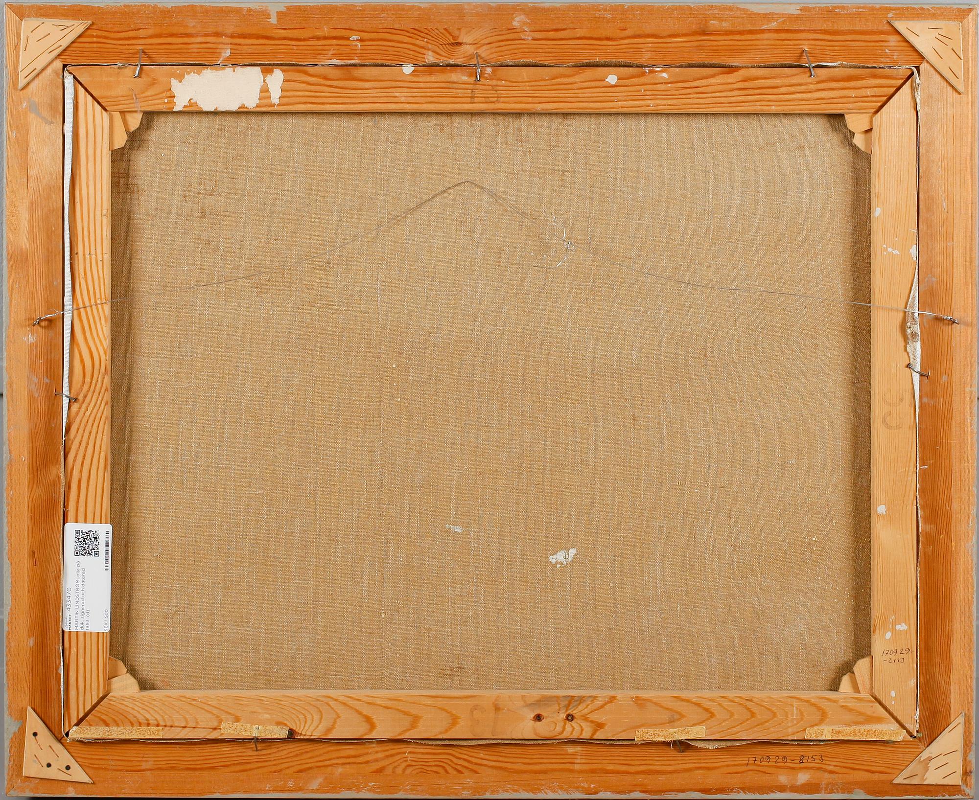 MARTIN LINDSTRÖM, olja på duk, signerad och daterad 1963.