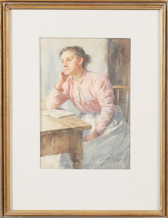 WALTER LANGLEY, watercolour, signed.